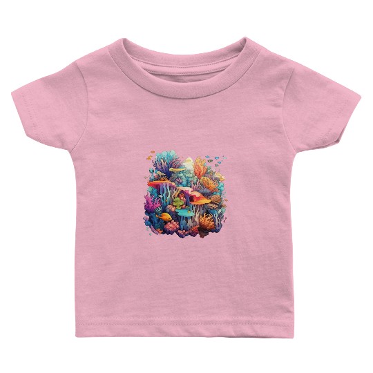 Coral Kaleidoscope: Nature's Mosaic Baby T Shirts
