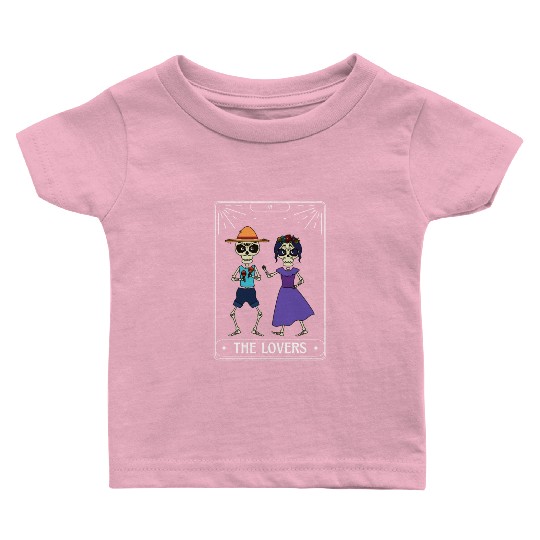 The Lovers Tarot Card Got Skeleton Skull Halloween Baby T Shirts