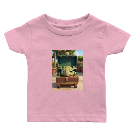 Tortuga grande con caja en jardin Baby T Shirts