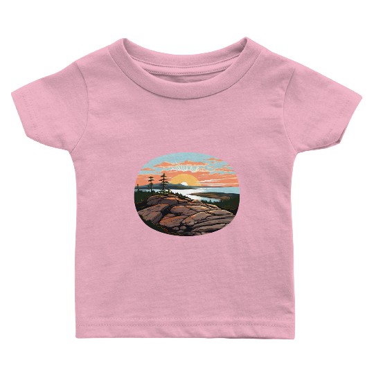 Cadillac Mountain Sunrise Baby T Shirts