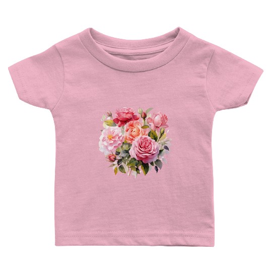 Nature's Artistic Elegance English Rose Tapestry Baby T Shirts