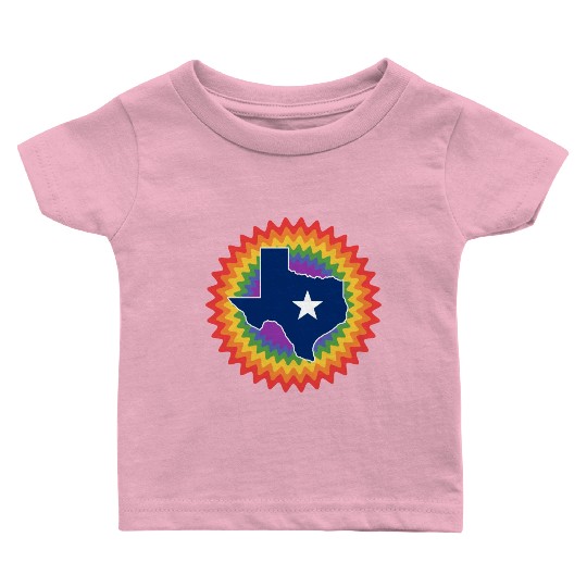 Texas Map Design for proud LGBT+ Texans Baby T Shirts