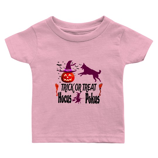 Pumpkin Halloween Trick or Treat Hocus Pocus Dog Baby T Shirts