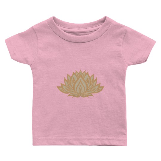 Gold Lotus Charm Baby T Shirts