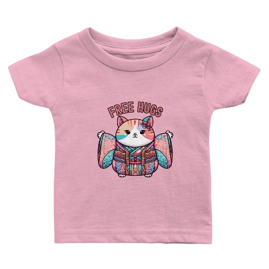 Free hugs from Japanese cat Baby T Shirts