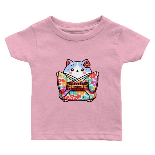 Japanese cat or Neko Baby T Shirts