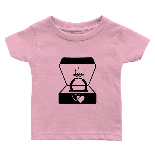 Jeweler's wedding ring in box Baby T Shirts