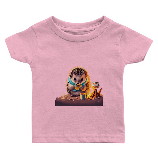 Campfire Hedgehog Baby T Shirts
