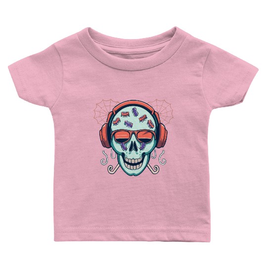 Skull Candy Halloween For Music Baby T Shirts