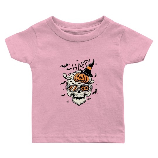 Skull Candy Punppkin Halloween Baby T Shirts