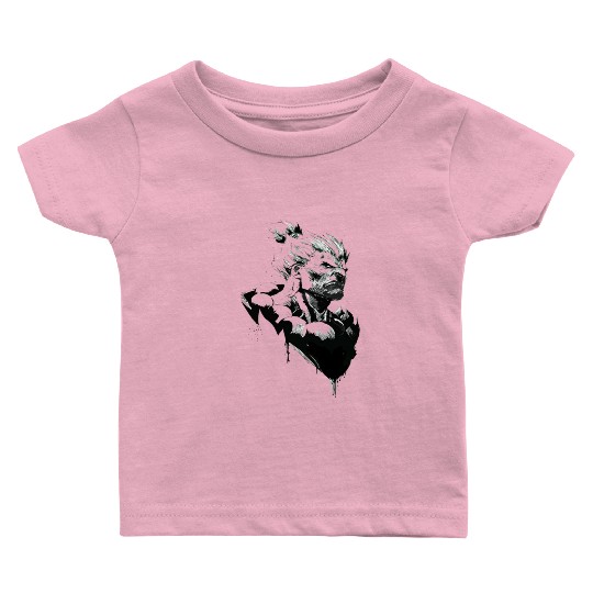 Monochrome Street Fighter: Akuma's Knightly FanAr Baby T Shirts