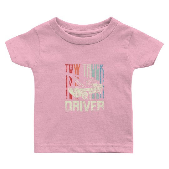 Cool Retro Vintage Tow truck Driver Baby T Shirts