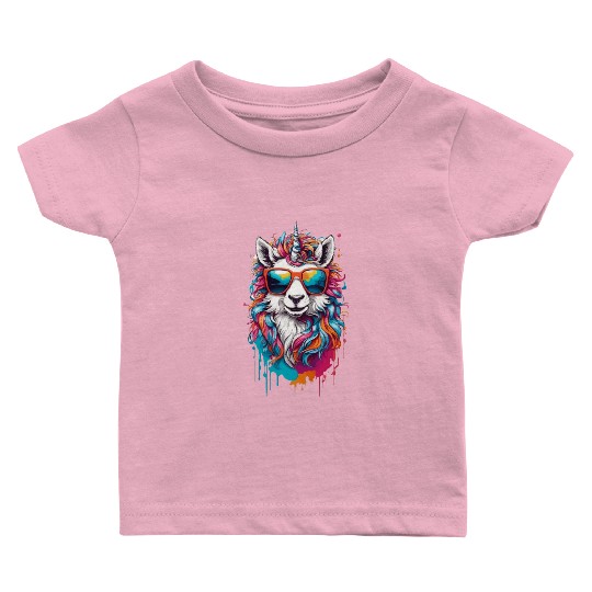 Sparkling Horse Rainbow Unicorn Pony Baby T Shirts