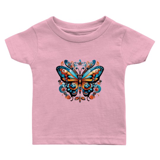 Aztec Butterfly Rainbow Butterfly Women’s Baby T Shirts