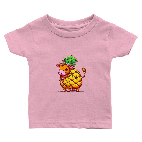 Cow in pineapple costume - Fruity joy Baby T Shirts