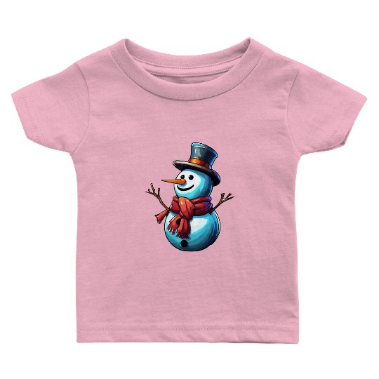Snowman / Winter / Snowflake / White / Frosti Baby T Shirts