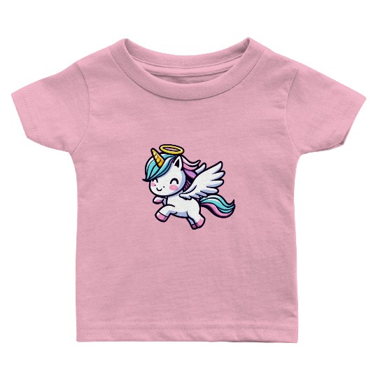 Heavenly Unicorn: Sweet Magic with Angel Wings Baby T Shirts