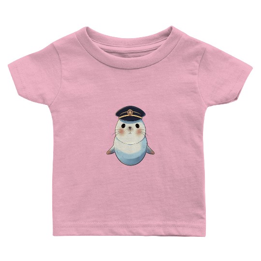 Seal Sailor Cap Boat Captain Cap Boating Seal Baby T Shirts