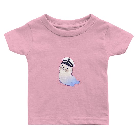 Seal Sailor Cap Boat Captain Cap Boating Seal Baby T Shirts
