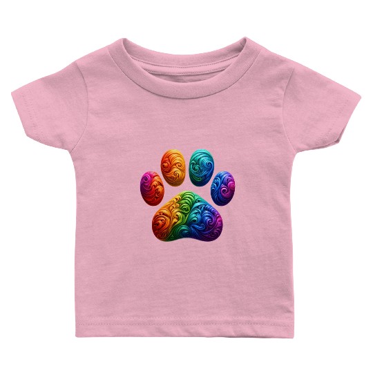 Colorful Paw Prints Edition Baby T Shirts