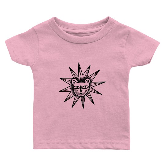 Witchcore tattoo style Star Lion Baby T Shirts