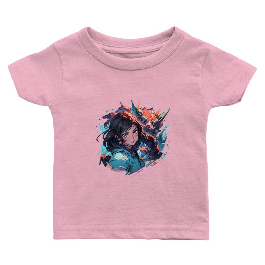 Adventure girl colour waves Baby T Shirts