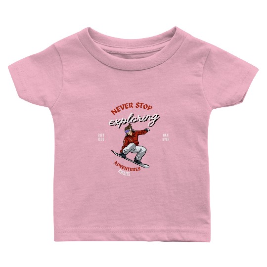 "Winter Wonderland Thrills: Snowboarder's Paradise Baby T Shirts
