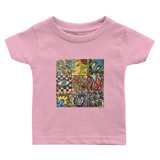 Hand painted wooden squares art by KateToxin Baby T Shirts