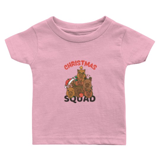 Capybara Christmas Tree Christmas Squad Capybaras Baby T Shirts