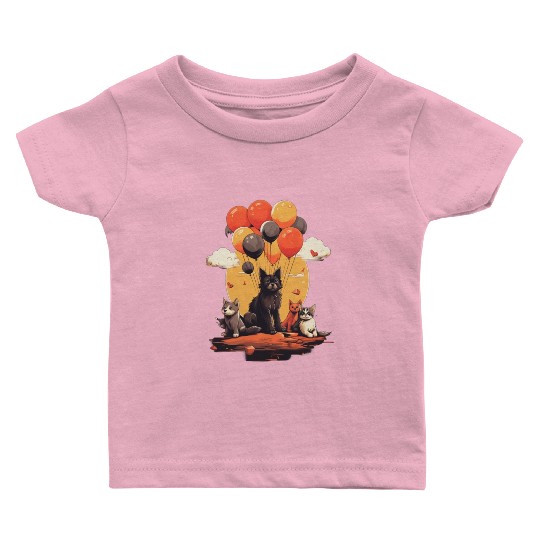 Cats, Dogs & Balloons Baby T Shirts