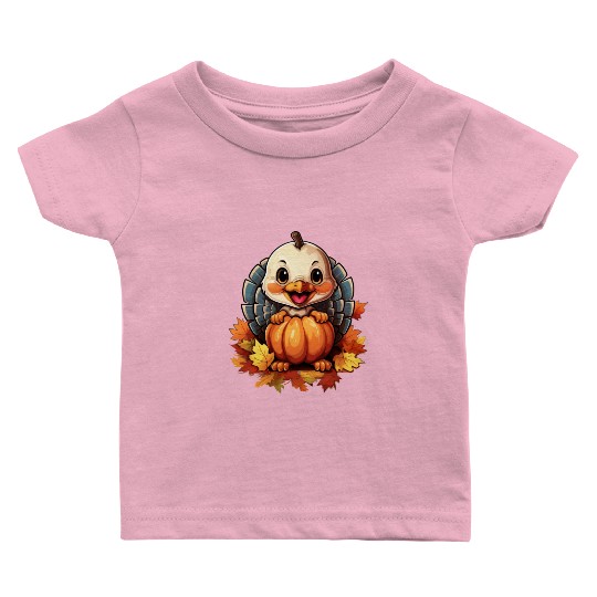 Pumpkin Bird Turkey Holiday Animal Pet Lover Baby T Shirts