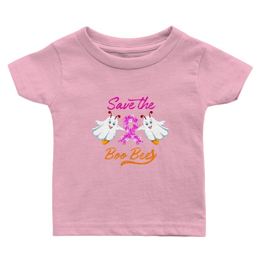 Breast Cancer Halloween Save The Boo Bees Baby T Shirts
