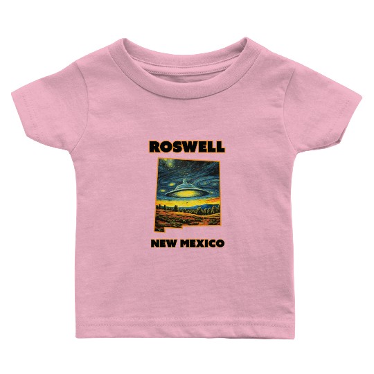 New Mexico Roswell - Alien Saucer Baby T Shirts
