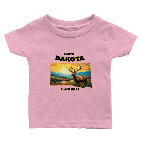 South Dakota - Elk Baby T Shirts