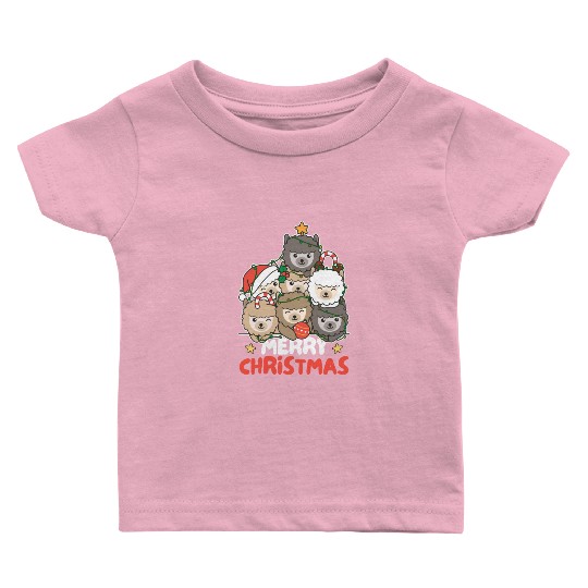 Alpaca Christmas Tree Merry Christmas Baby T Shirts