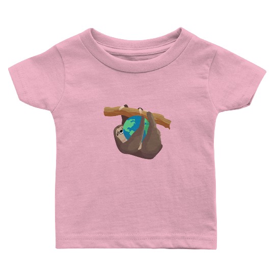 Forest Sloth Animal Embrace Mother Earth Day Baby T Shirts