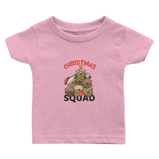 Otter Christmas Tree Christmas Squad Otter Baby T Shirts