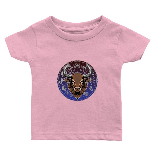 Taurus Zodiac star sign horoscope Astrology Baby T Shirts