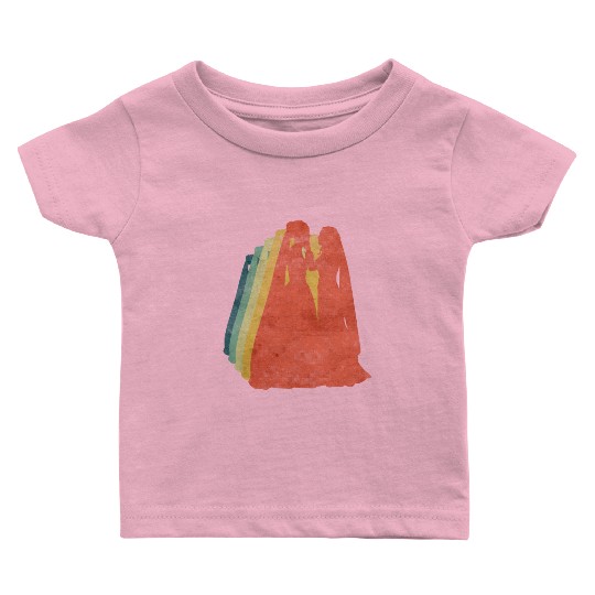 Lesbian Couple Romantic Wedding Wife Retro Baby T Shirts