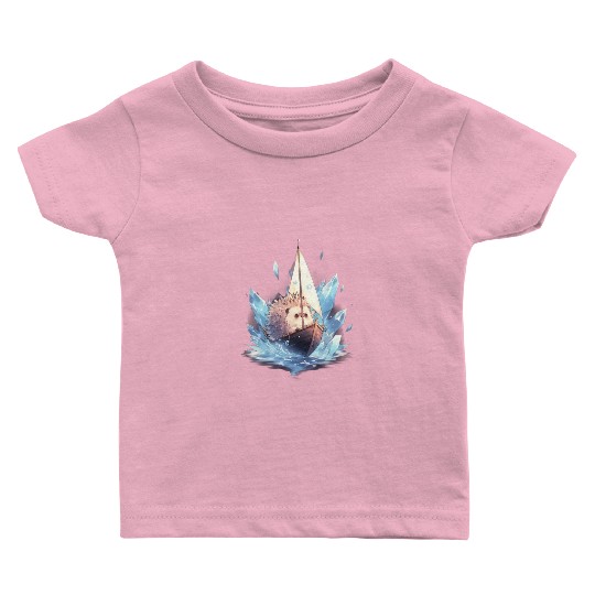 Ice Sailing Hedgehog Ice Sailor Ice Boating Baby T Shirts