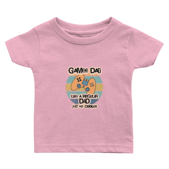 Cool Retro Gamer Dad Baby T Shirts