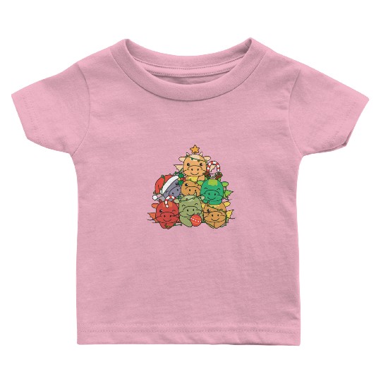 Dragon Christmas Tree Funny Animal Christmas Baby T Shirts