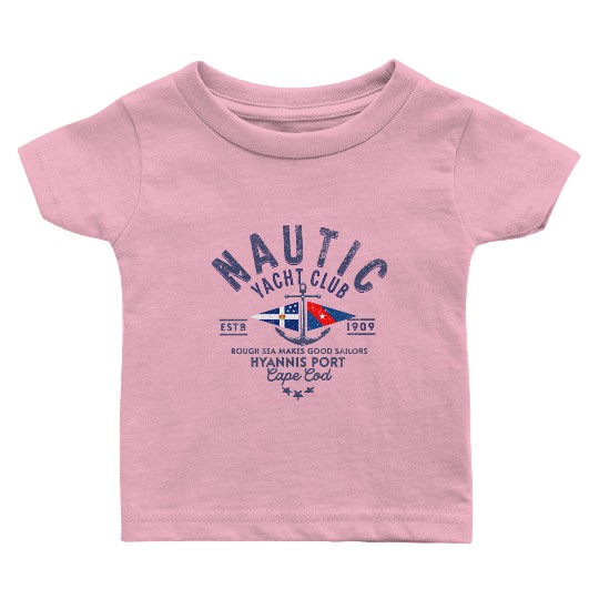 Nautic Yacht Club Emblem Design Baby T Shirts