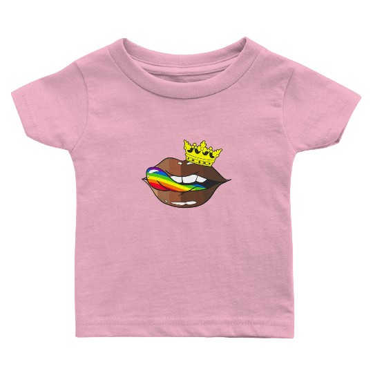 LGBTQ Rainbow Black Pride Crown Melanin Lips Baby T Shirts