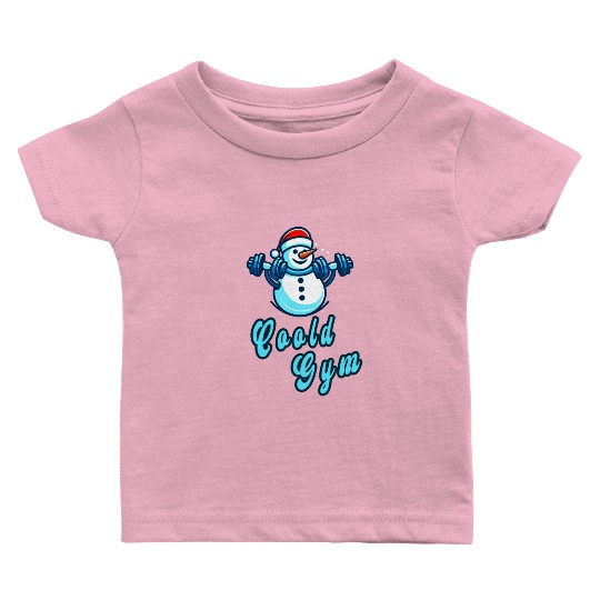 Cool gym funny snowman Baby T Shirts
