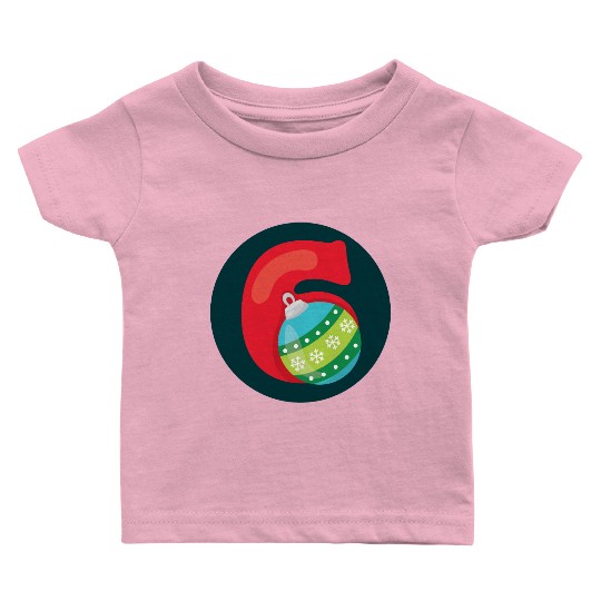 Number 6 Christmas Balls Age Six Baby T Shirts