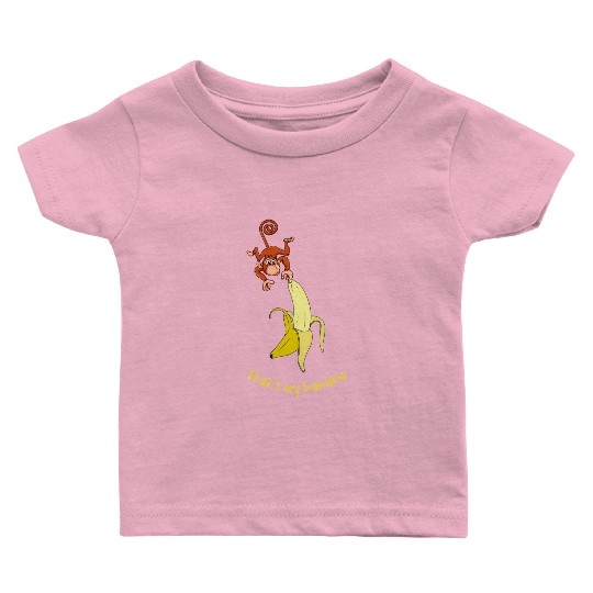 Monkey and Banana funny animal Baby T Shirts