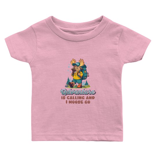 Adventure Is Calling Youth Cute Moose Baby T Shirts