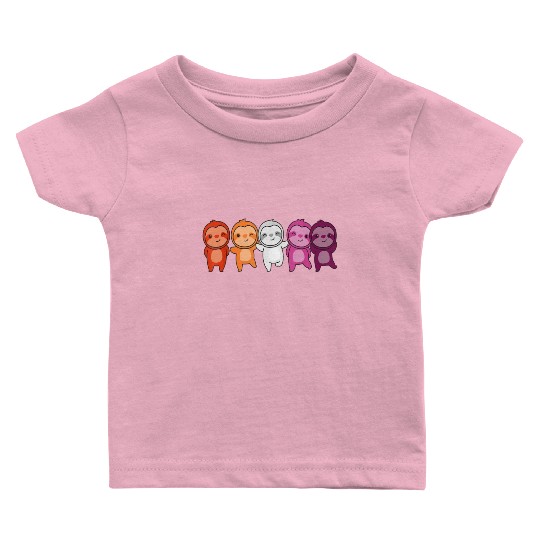 Lesbian Flag Pride Month Lgbtq Lesbian Sloth Baby T Shirts