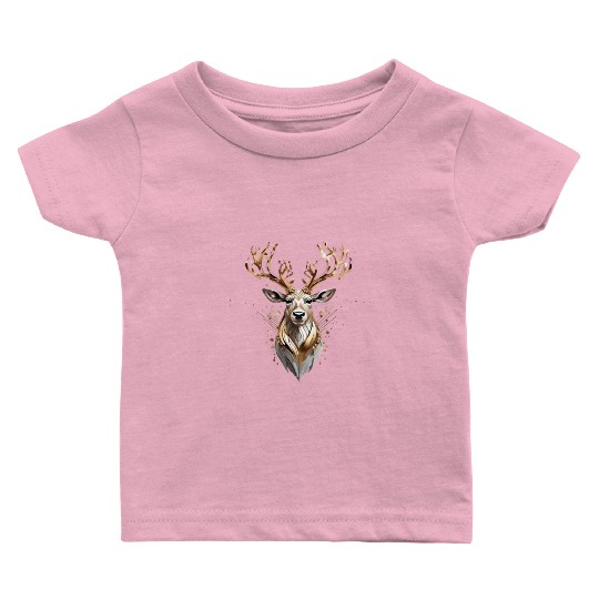 Glam Christmas Reindeer Baby T Shirts